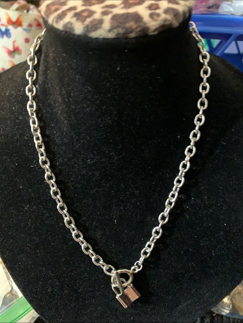 Minimalist Silver Padlock Chain Necklace for Women
